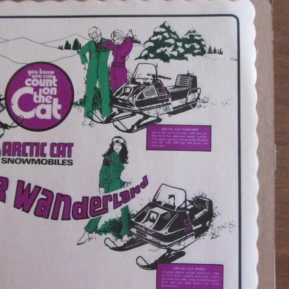 Rare Vintage Arctic Cat Placemats 1970s Arctic Cat Memorabelia Original 70s
